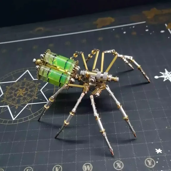 DIY Cyberpunk Mechanical Spider Metal Model Kit, 3D Puzzles For Adults, Challenging Assembly Creative Building Kit, Collectible Steampunk Insect Display Art
