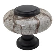 DIY D cor Hub-1.5 in Oil-Rubbed Bronze Granite-Gray Ceramic Cabinet Knobs,10Pack