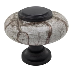 DIY Dcor Hub-1.5 in Oil-Rubbed Bronze Granite-Gray Ceramic Cabinet Knobs,10Pack