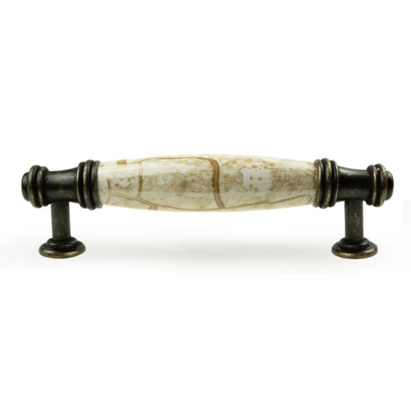 DIY Dcor Hub - 5 inch Antique Brass Brown Ceramic Cabinet Pulls, 20-Pack