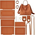 thumbnail image 1 of DIY DIY Shoulder Bag Making Kits Imitation Leather Handmade Drawstring Bucket Bag Making All Materials Hand Sewing Handbag Making Set 9.1x5.1x8.6 Inch Brown DIY, 1 of 8