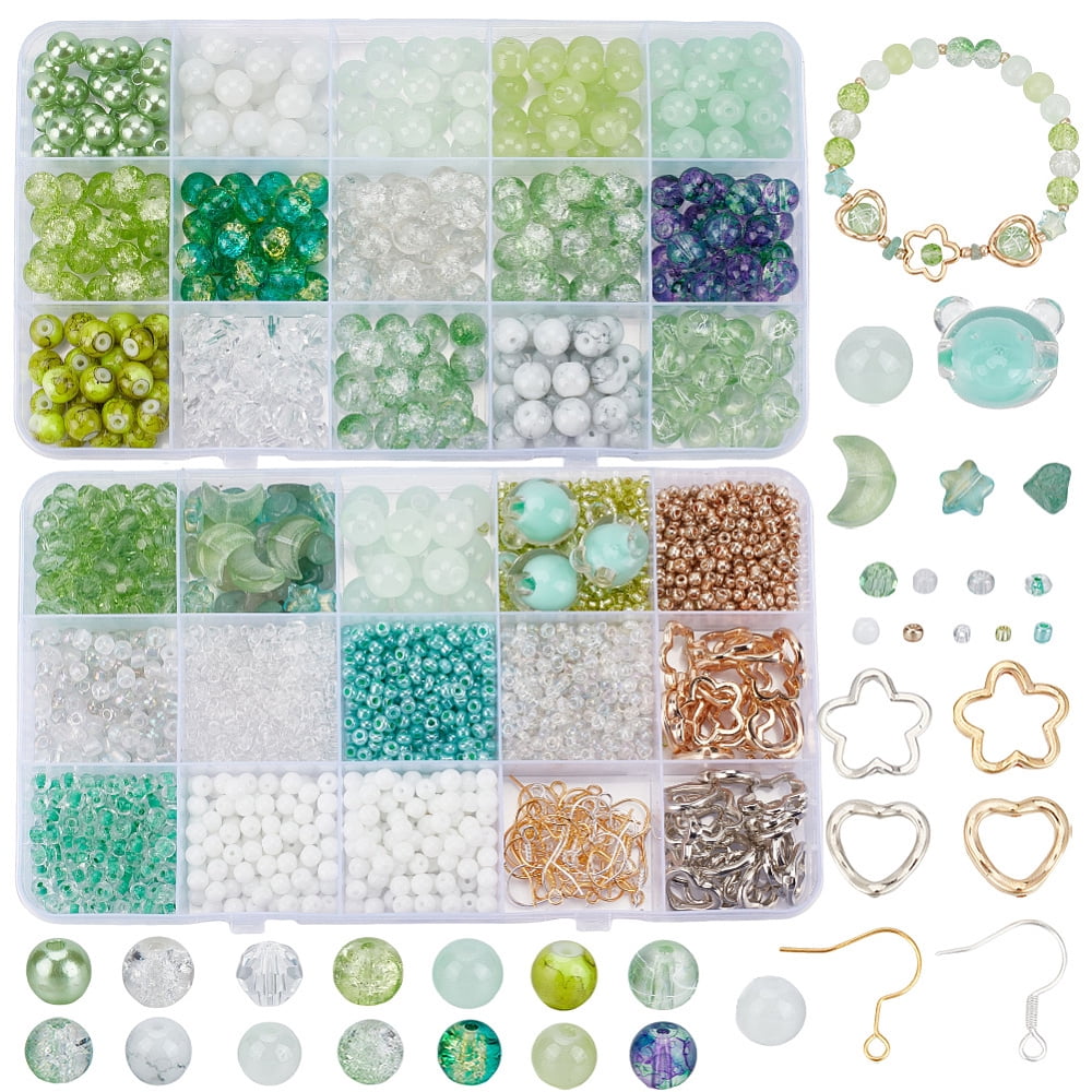 DIY Dangle Earring Making Kits including Acrylic Pearl Glass Beads Seed Beads Gemstone Chip Beads CCB Plastic Bead Frames