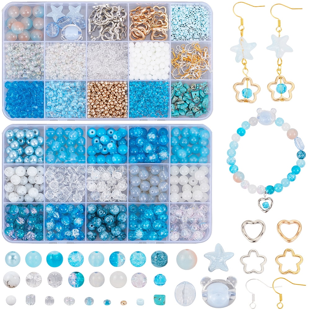 DIY Dangle Earring Making Kits including Acrylic Pearl Glass Beads Seed Beads Gemstone Chip Beads CCB Plastic Bead Frames