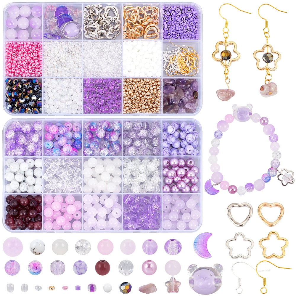 DIY Dangle Earring Making Kits including Acrylic Pearl Glass Seed Beads Gemstone Chip Beads CCB Plastic Bead Frames Brass Earring Hooks