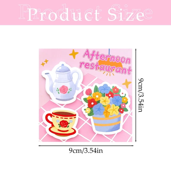 DIY Decor Color Card Sticker Pad, Pink 1pad, Peel-off Craft Sticker for Notebook Custom Decor & After-school Handcraft Creation