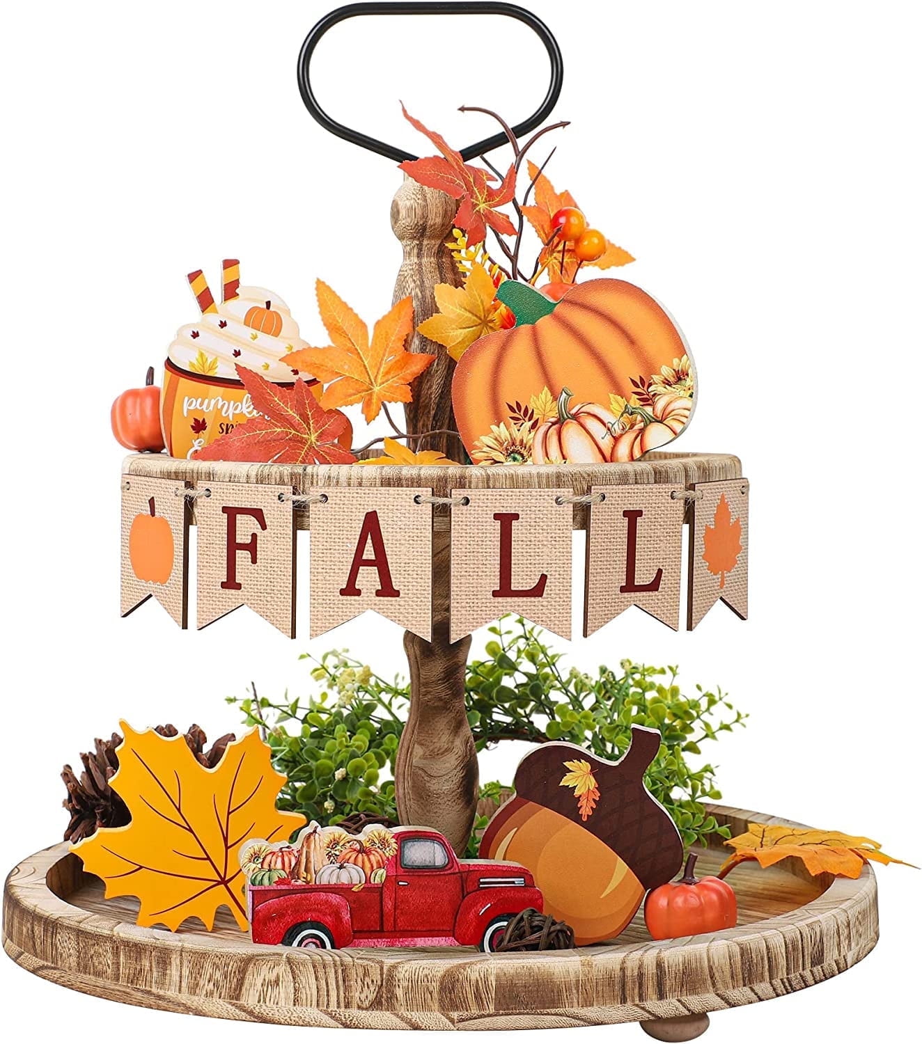 Fdyrgv DIY Decor Pumpkin Maple Leaves Wooden Tabletop Signs, Autumn Decorative Ornaments