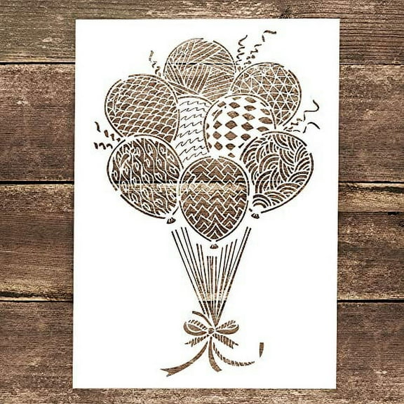 DIY Decorative Balloon Stencil Template for Painting on Canvas Wood Furniture Craft Paper (A4 Size)