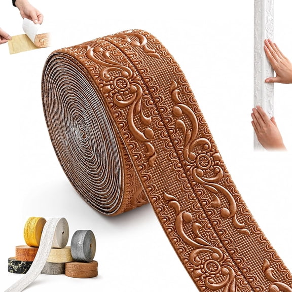 DIY Decorative Border Tape for Walls & Furniture, 32.8Ft x 4.33" Vintage Self-Adhesive Backing Peel and Stick Molding Trim, Flexible Waterproof for Mirror Cabinet Ceiling Baseboard Decor