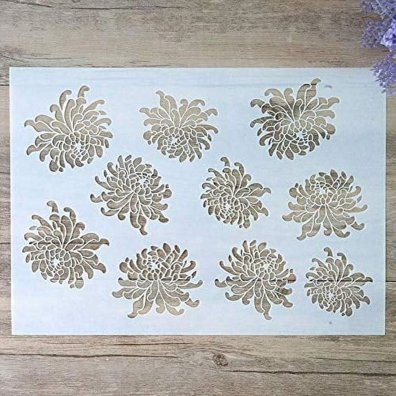 DIY Decorative Daisy Flower Stencil Template for Painting on Walls Furniture Crafts (A4 Size)