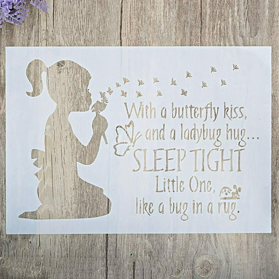 DIY Decorative Girl Stencil Template for Painting on Walls Furniture Crafts (A4 Size)