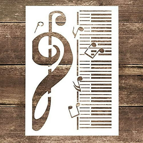 DIY Decorative Music Note Stencil Template for Painting on Canvas Wood Furniture Craft Paper (A4 Size)