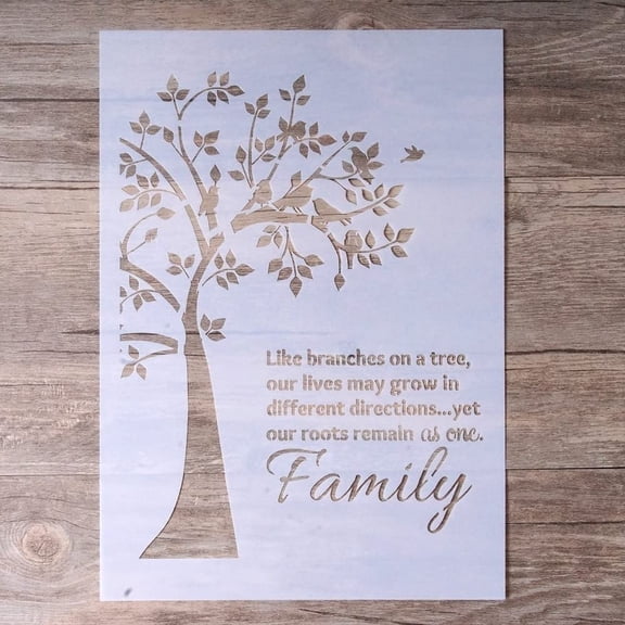 DIY Decorative Stencil Template for Painting on Walls Furniture Crafts, Family Tree (A4 Size)