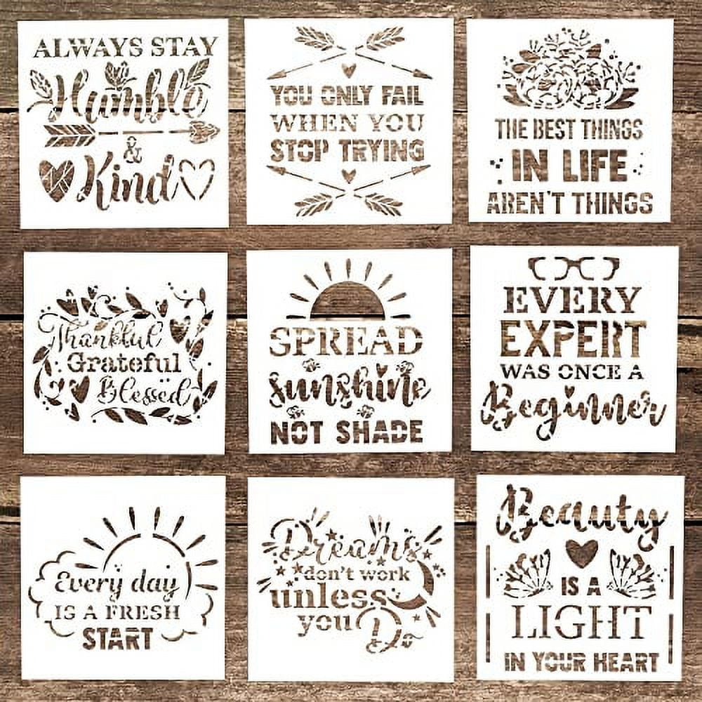 Decorative Kitchen Letter Stencil Templates Reusable Painting Stencils for  DIY Crafts Scrabooking Painting on Wood,Canvas,Floor,Wall and Tile (5.9 x