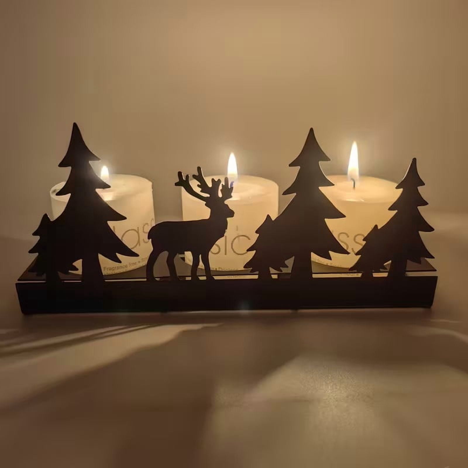 Rustic Boots DIY Deer Silhouette Candle Holder Rustic Wooden Home Decor - Walmart.com