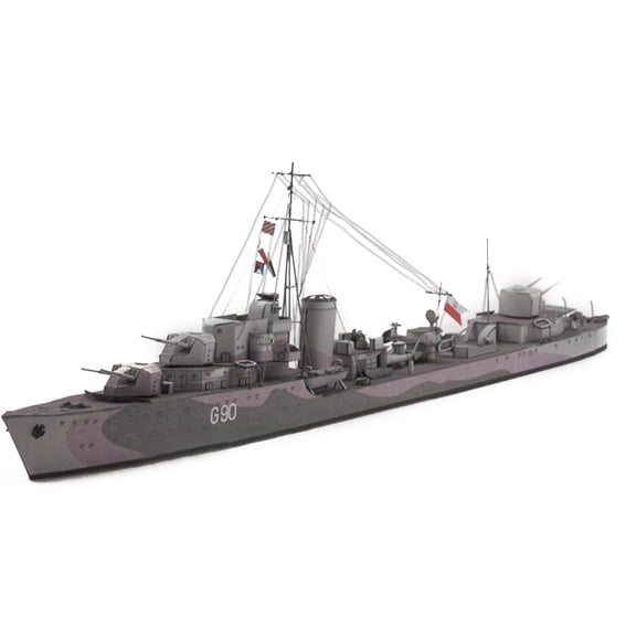 DIY Destroyer Paper Model Set for Military Nautical Collectors for Enthusiasts and Hobbyists