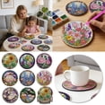 thumbnail image 1 of DIY Diamond Art Coaster Kit Spring Flower Theme 5D Diamond Dot Set 8 Pcs DIY Crafts Supplies Complete Bedazzler Kit with Cup Holder Cork Base Pad Pickup Pen and Tray for Adults Kids Gift, 1 of 6