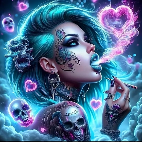 5D DIY Diamond Art Kits for Adults Beginners,Skeleton Beauty Diamond Dots Gem Art,Home Wall Decor 13.8x13.8inches