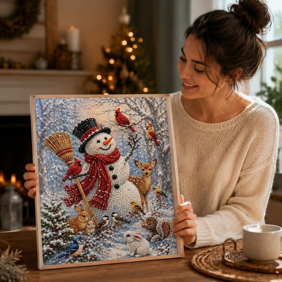 DIY Diamond Art Kits for Adults Christmas Diamond Painting Kit , DIY Christmas Pearl Beads Art Craft for Beginner, Xmas Home Wall Decor
