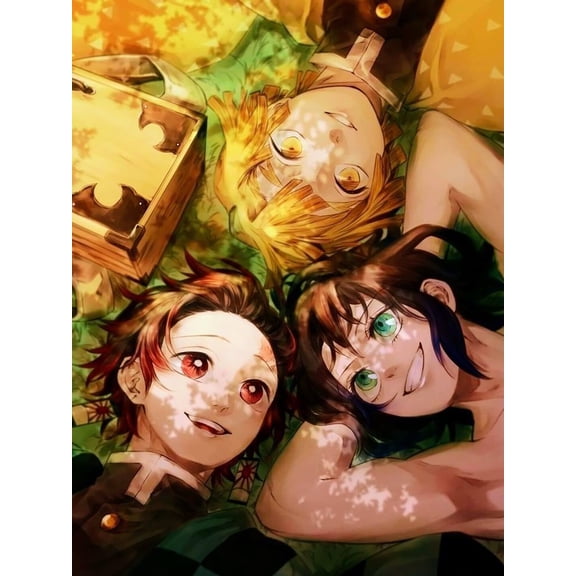 DIY Diamond Art Kits for Beginners Demon Slayer Full Drill Round Diamond Gem Art Painting Kit Home Wall Decor 12x16 Inch