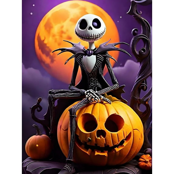 DIY Diamond Art Kits for Beginners The Nightmare Before Christmas Full Drill Round Diamond Gem Art Painting Kit Home Wall Decor 12x16 Inch
