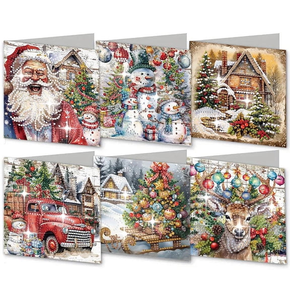 DIY Diamond Art Painting Card Set for Unique Creations, Perfect Gift for Christmas and All Occasions