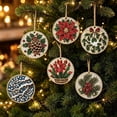 thumbnail image 1 of DIY Diamond Art Painting Christmas Wooden Ornaments Kit (Set of 6), Round Christmas decorations | Special-Shaped Gem & Pearl Hanging Craft Decor with Twine for Holiday Window Christmas Tree Home, 1 of 6