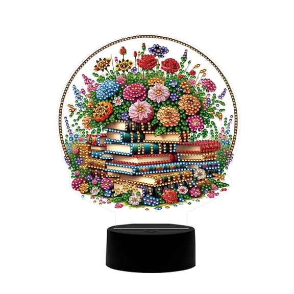 DIY Diamond Art Painting Creative Design 7-color Dimming Home Decoration Night Light Lighting Ornaments (Double-sided Diamond)-BN14