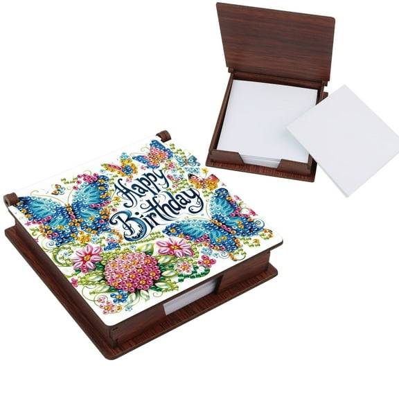 DIY Diamond Art Painting Kit Note Box, Blue Butterfly Special Diamond Shape Unique Style, Note Box Design, Must Have for Craft Diamond Painting Lovers, Perfect Gift Choice