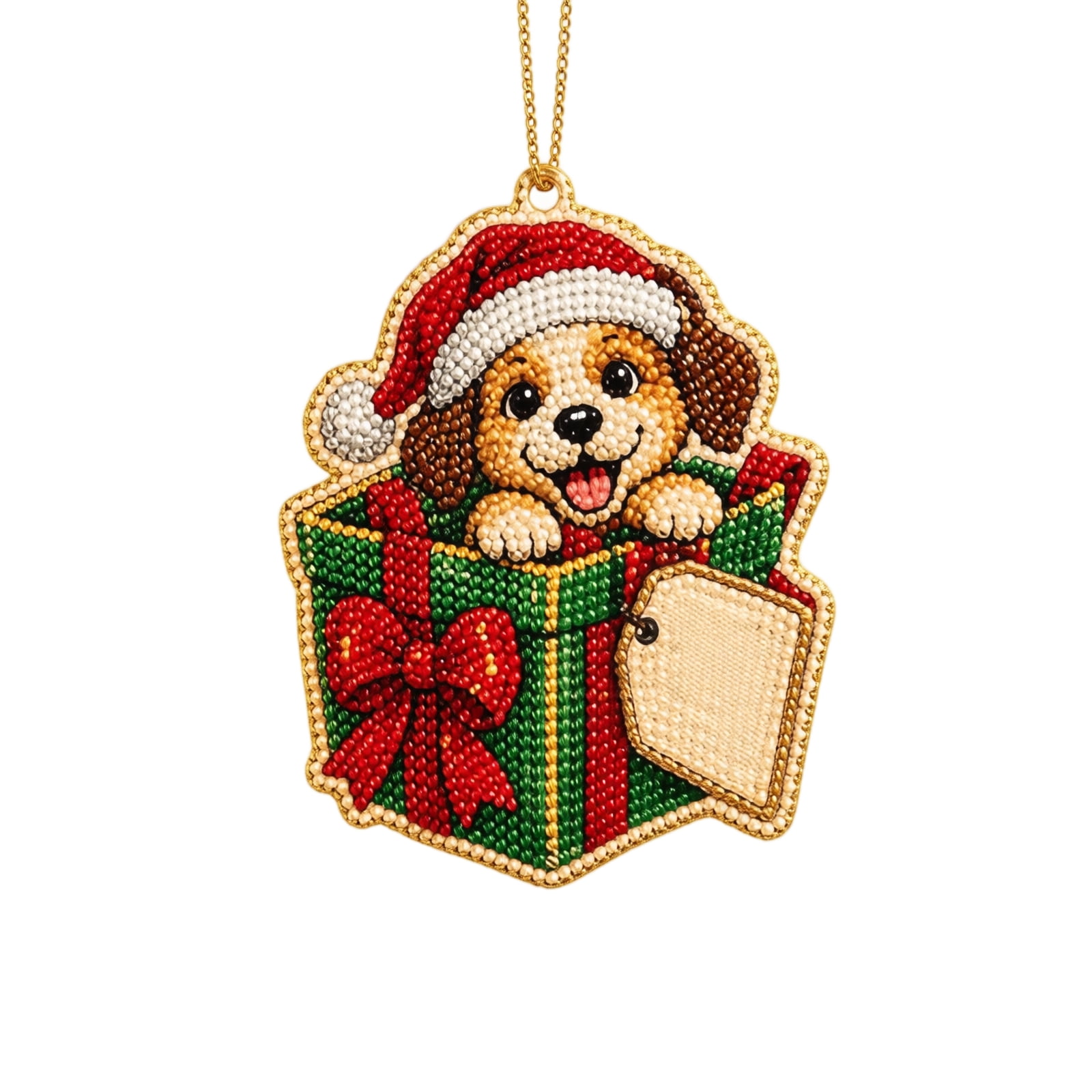 DIY Diamond Bead Christmas Hanging Decor, Sparkling Plastic Ornament ...