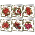 thumbnail image 1 of DIY Diamond Greeting Card Diamond Art Painting Christmas Style Creative Design Holiday Blessing Gift Folding Greeting Card Set (A Set Of Six) (15*15cm)-Christmas Poinsettia(With White Envelope), 1 of 7