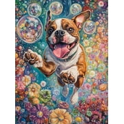 YSCOLOR Diamond Painting Kit – Bulldog Francese Cane – Arte Con Diamanti Rotondi 30x40cm – Tela E Strass Inclusi – Pittura Fai Da Te Per Adulti, Decorazione Casa Regalo - 4