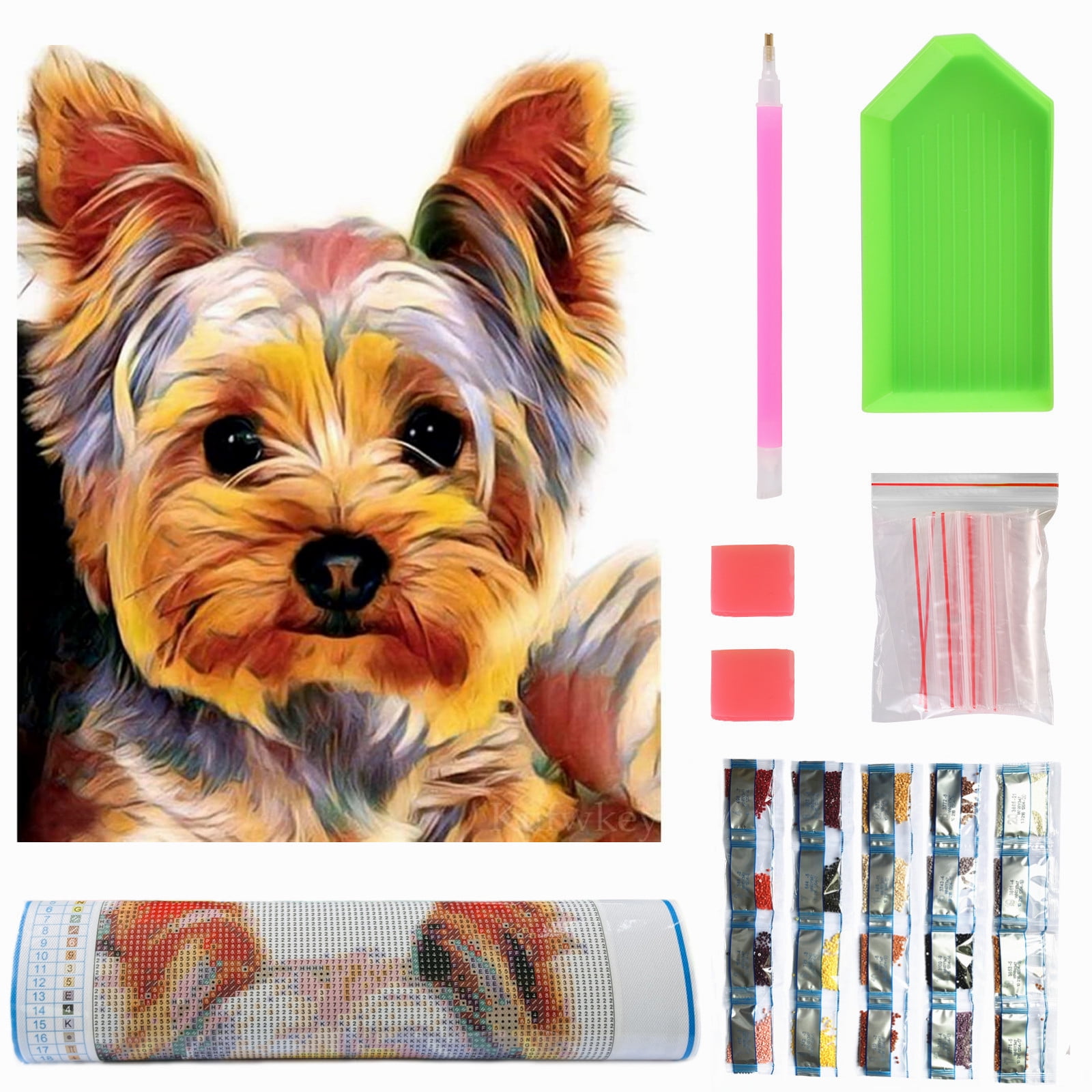 Happy Puppy Dog 5D Diamond Painting Kits Square Round Gems DIY Picture Wall  Art