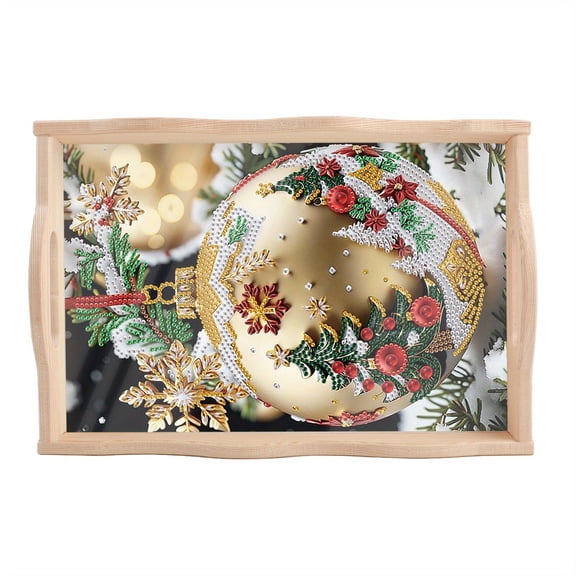 DIY Diamond Painting Kit Fruit Bowl Christmas Ball Theme Desktop Decorative Fruit Bowl Perfect for family dining tables, gifts, and craft projects