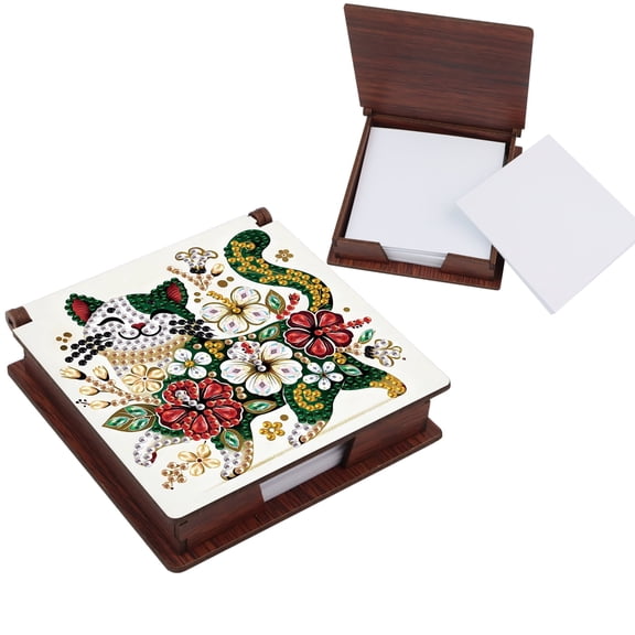 DIY Diamond Painting Kit Notepad Holder Happy Flowers Kittens Theme with Unique Diamond Style Essential for Craft Enthusiasts The Perfect Gift Choice