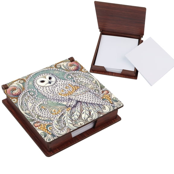 DIY Diamond Painting Kit Notepad Holder White Owl Theme with Unique Diamond Style Essential for Craft Enthusiasts The Perfect Gift Choice