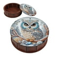 thumbnail image 1 of DIY Diamond Painting Kit Round Storage Box, Bold Owl Pattern Tray Decorative Craft, Desktop Item Storage, Multifunctional Creative Holiday Gift, 1 of 7
