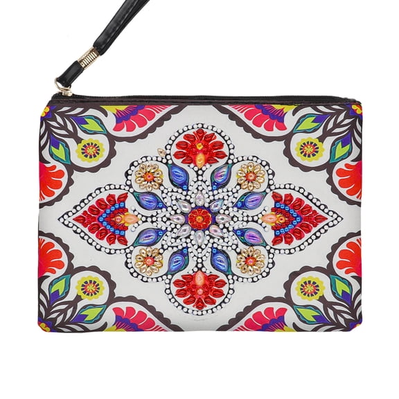DIY Diamond Painting Kit for Bags Beautiful Floral Pattern Special Shape Coin Purse, Storage Pouch Wallet Diamond Theme Handmade Creative Gift