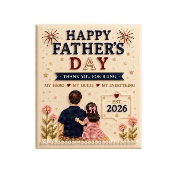 DIY Diamond Painting Kit for Father’s Day with Canvas and Tools Best Dad Ever Craft Set for Family Handmade Gift Art Decoration