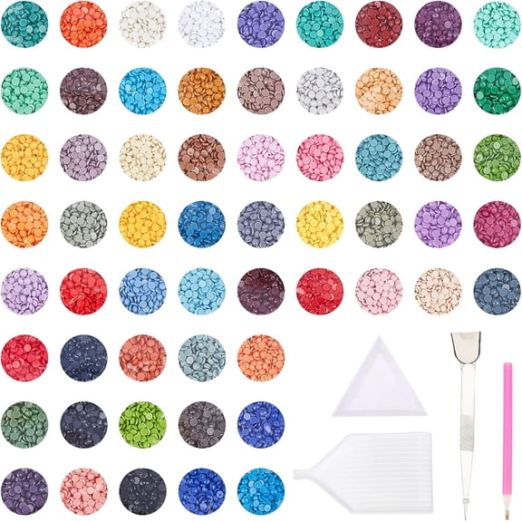 DIY Diamond Painting Kits 60 Bags Mixed Color Cabochons Diamond Painting Replacement Diamonds Sets with Art Rhinestones Pickers Pen for DIY Rhinestones Crafts
