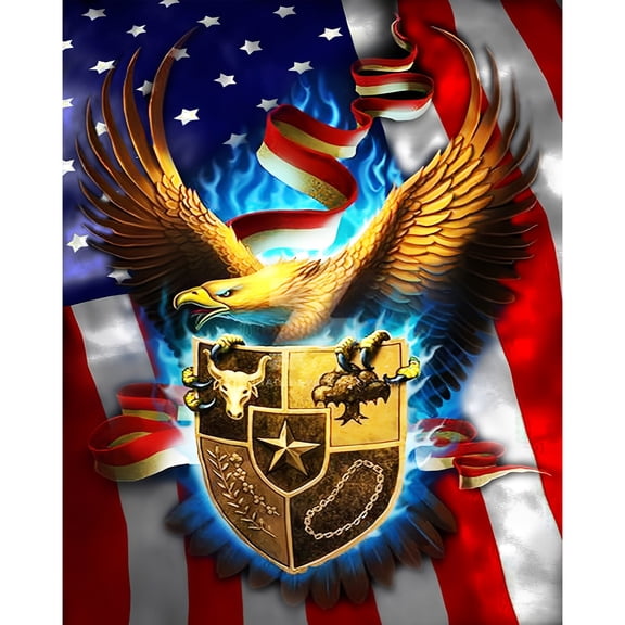 DIY Diamond Painting Kits for Adults Beginners Painting Set Round Full Drill Craft Diamond Art Painting Art Craft Home Decor Wall Painting Kit-American flag bald eagle national symbol (11)