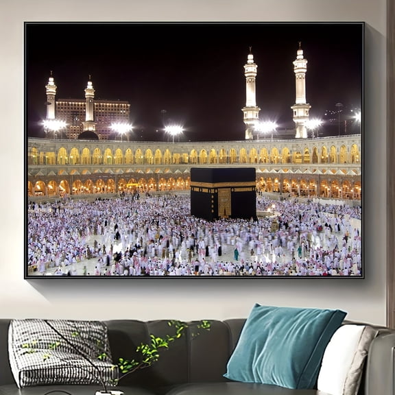 DIY Diamond Painting Kits for Adults Holy Land Temple and Muslim Prayer Scene 5D Diamond Art Kits, Full Drill Diamond Painting Kits, Gem Arts and Crafts for Beginner Home Wall Decor