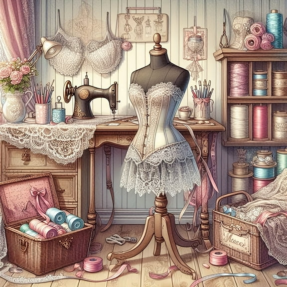 DIY Diamond Painting Kits for Adults Sewing Room Design 5D Diamond Art Kits, Full Drill Diamond Painting Kits, Gem Arts and Crafts for Beginner Home Wall Decor