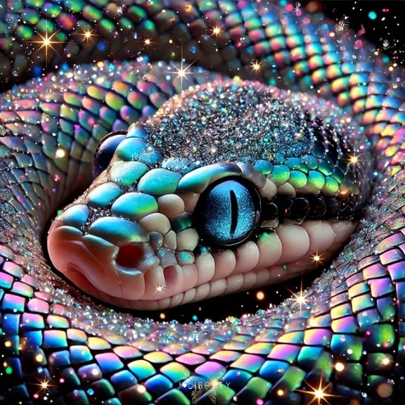 DIY Diamond Painting Kits for Adults Shiny Rainbow Snake Design 5D Diamond Art Kits, Full Drill Diamond Painting Kits, Gem Arts and Crafts for Beginner Home Wall Decor
