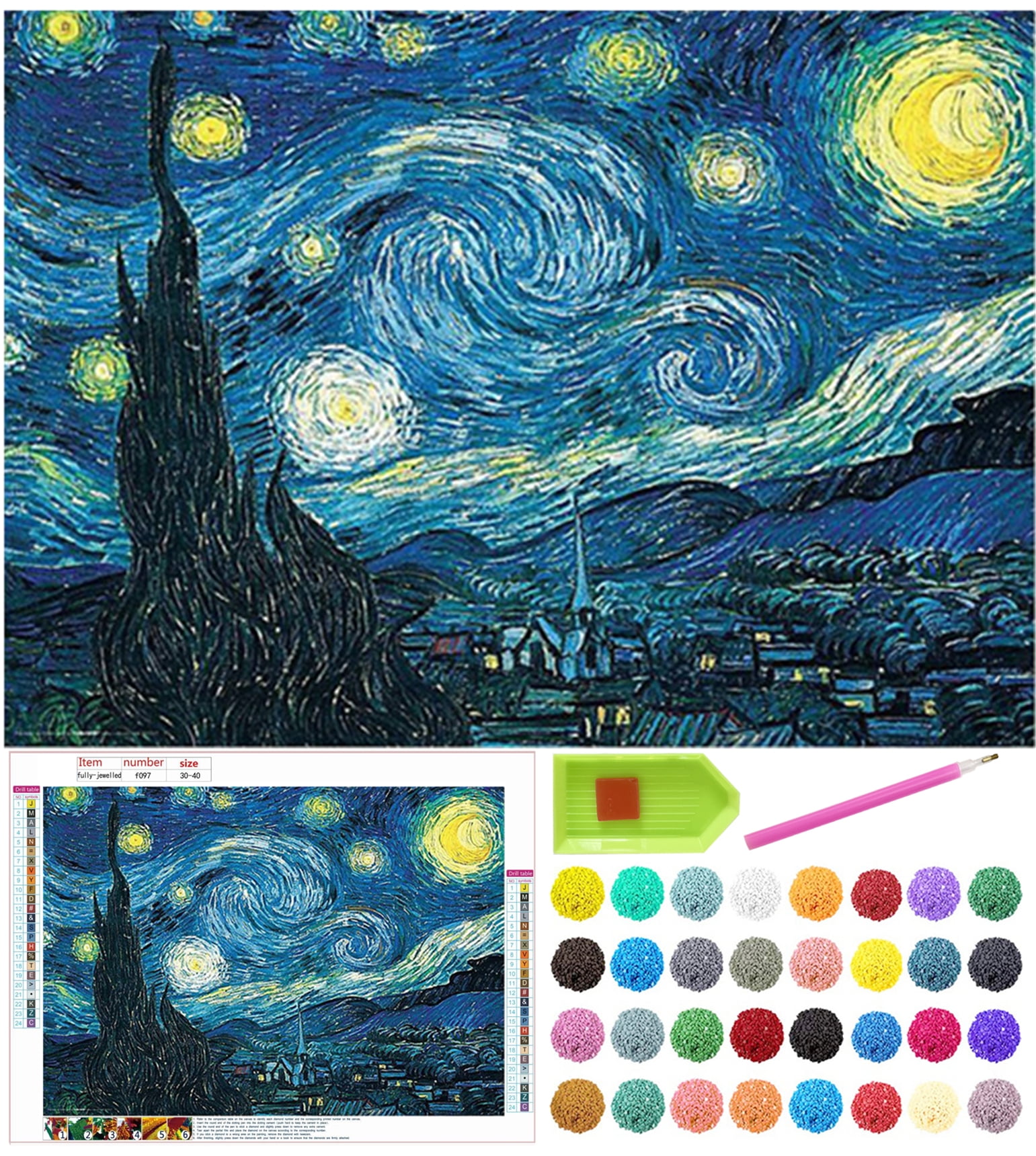 Van Gogh The Starry Night - Paint by Numbers Kit for Adults DIY