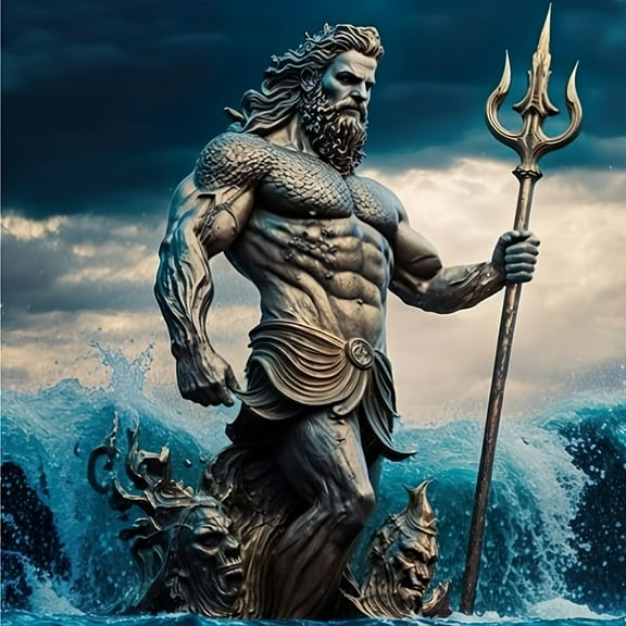 DIY Diamond Painting Kits for Adults Poseidon 5D Diamond Art Kits, Full Drill Diamond Painting Kits, Gem Arts and Crafts for Beginner Home Wall Decor