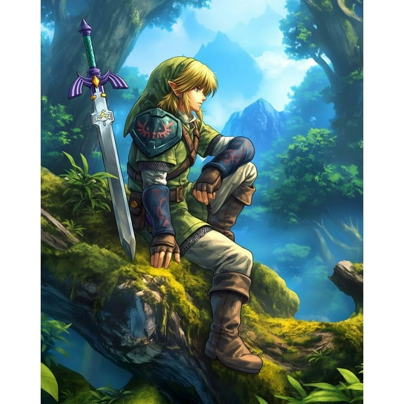 DIY Diamond Painting Kits for Adults, The Legend of Zelda 5D Diamond Art Kit Full Drill Round for Crafts Wall Decor (12" X 16")