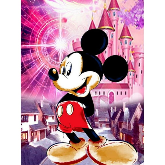 DIY Diamond Painting Mickey Mouse12x16Inch Full Round Drill Kits Cross Stitch Mosaic Art for Adults Relax & Home Wall Decor Festival Gift
