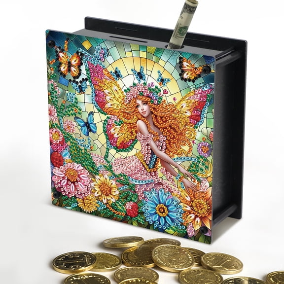 DIY Diamond Painting Money Bank Kit, Genie Diamond Craft Savings Jar, Creative Crystal Diamond Handmade Gift, Suitable for Decoration & Storage, Holiday Gift Recommendation
