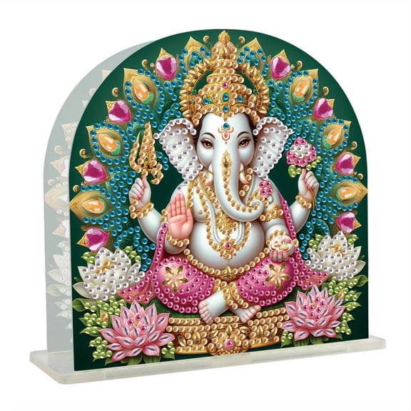 DIY Diamond Painting Napkin Holder Kit Elephant Religious Theme Personalized Desktop Tissue Storage Decor Creative Desktop Ornament Dual-Purpose Gift and Home Decor