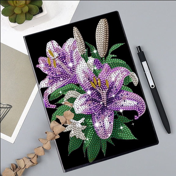 DIY Diamond Painting Notebook Kits Including Acrylic Rhinestones bag Diamond Sticky Pen Tray Plate and Glue Clay Flower 210x150mm